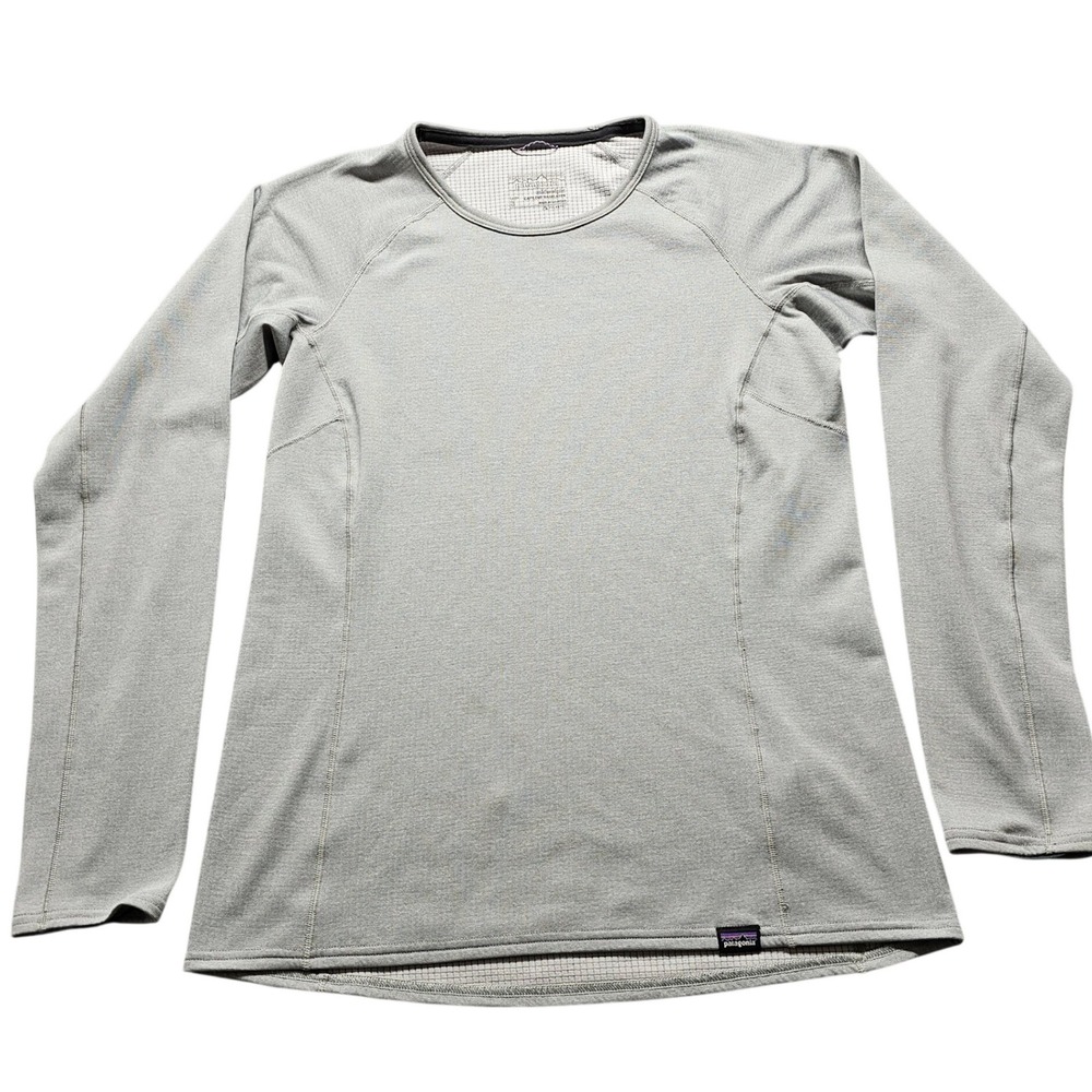Patagonia Capilene Midweight Baselayer Top Womens S Gray Polartec Crew Neck LS